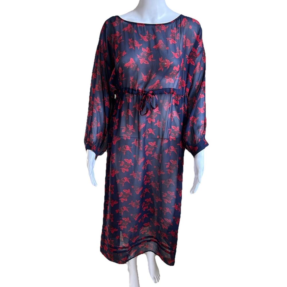 Madewell No. 6 100% Silk Floral Dress Womens 2Tie Waist Boho Midi - Picture 1 of 11